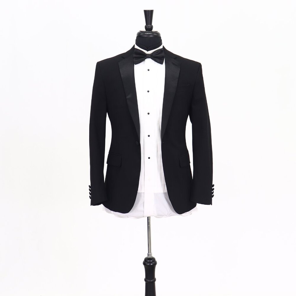 J. Ferrar 36S Black Solid 1-Button Sport Coat Blazer Jacket T125